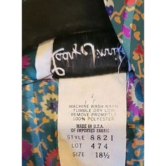 Lady Jennifer Kaftan Style Long Button Dress 18 XXL Paisley Floral Green Bow EUC - Picture 9 of 15